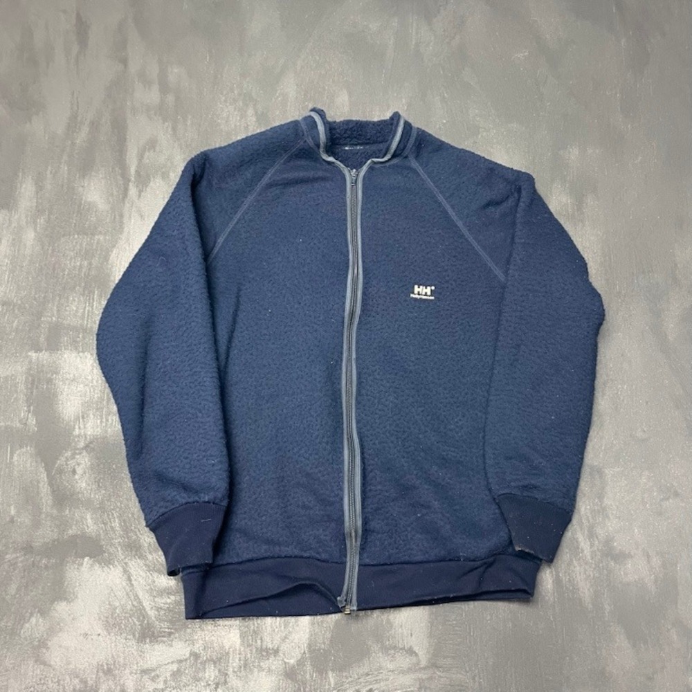 Vintage Helly Hansen Fleece Jacket mens Large Navy Blue 90s Good Full Zip Pile